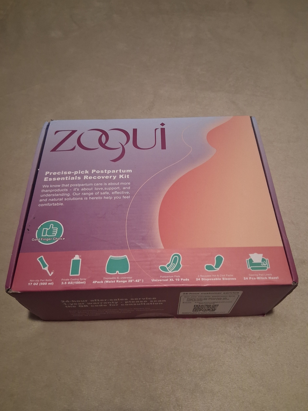 Postpartum Essentials Recovery Kit - Pink/Purple